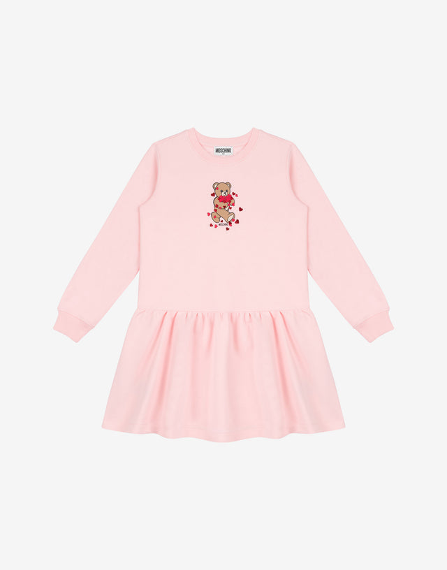 Abito in jersey di cotone Moschino Teddy Bear Rosa Moschino 0