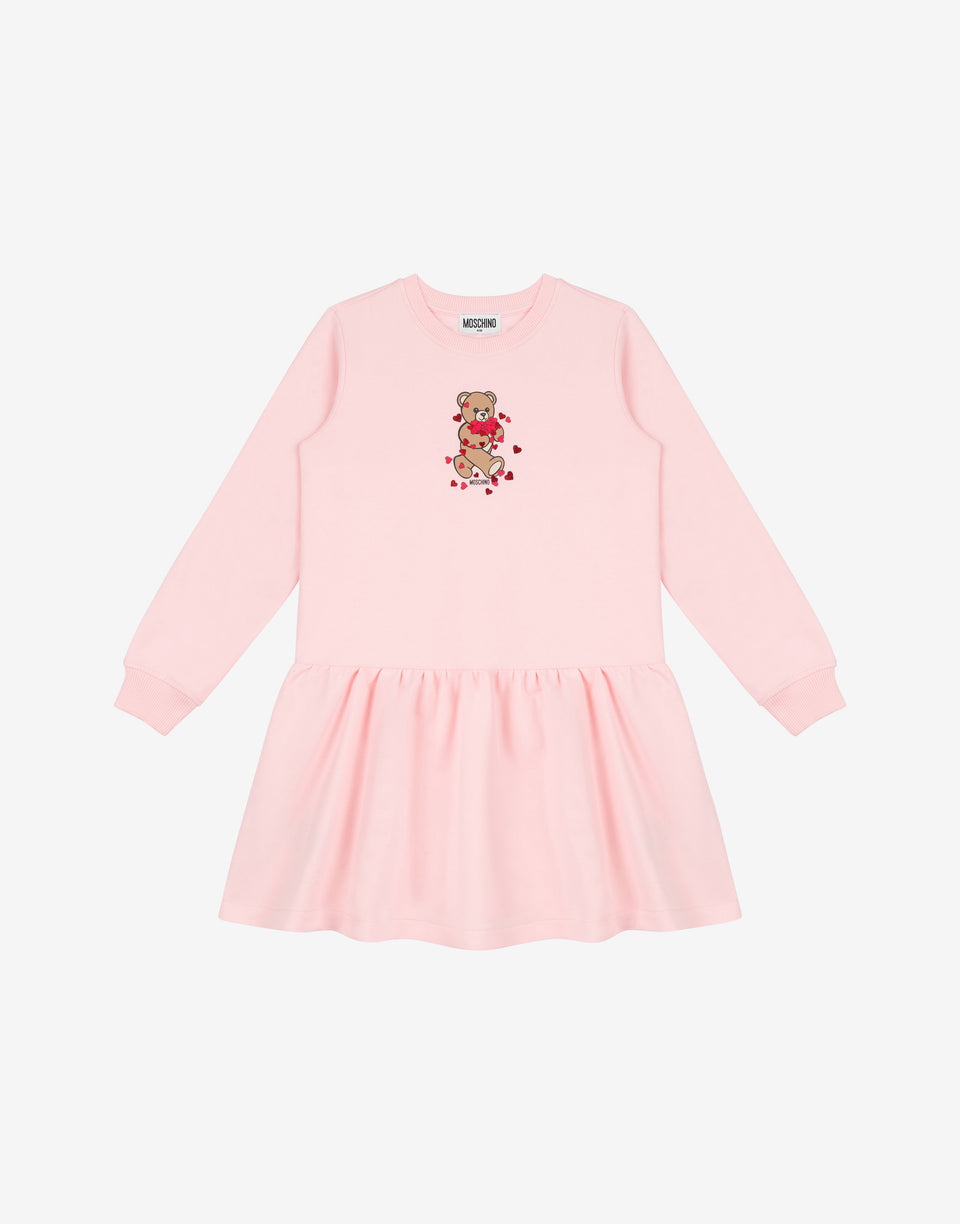 Abito in jersey di cotone Moschino Teddy Bear Rosa Moschino 0