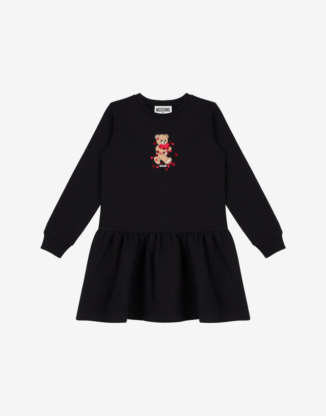 Abito in jersey di cotone Moschino Teddy Bear Nero Moschino 0