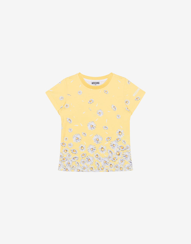 Baumwoll-Interlock-T-Shirt Daisies Gelb Moschino 0