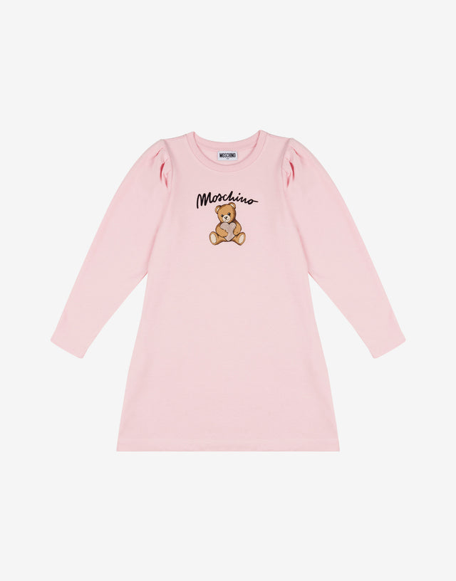 Moschino Teddybär Kleid aus Baumwolljersey Konfetti-Rosa Moschino 0