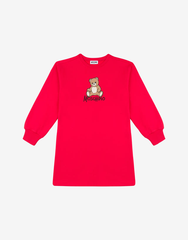Abito in cotone stampato Rosso Moschino 0