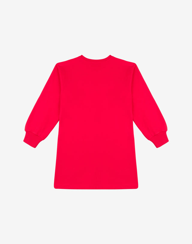 Abito in cotone stampato Rosso Moschino 1