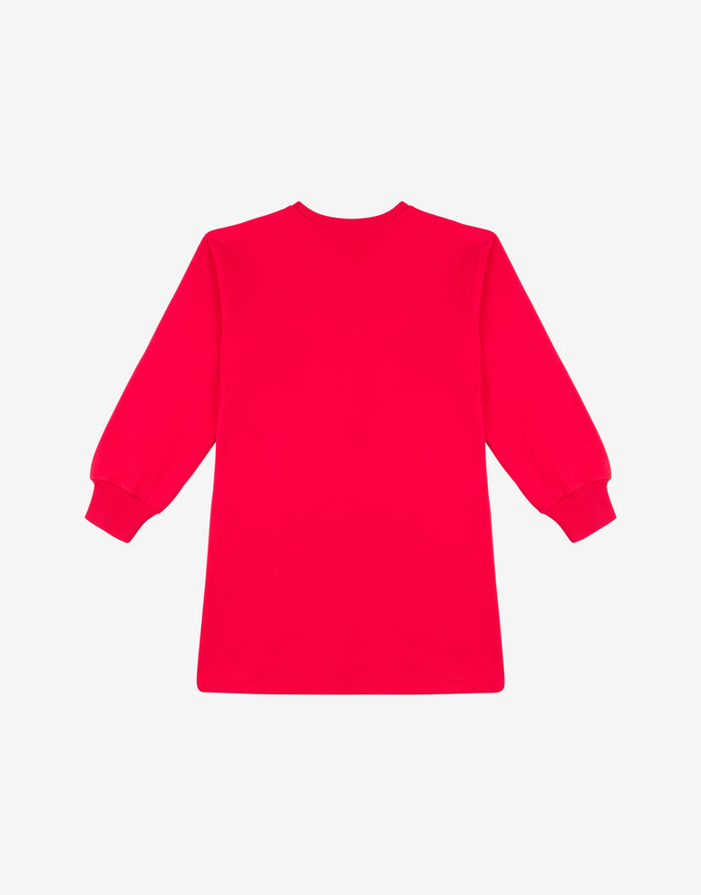 Bedrucktes Baumwollkleid Rot Moschino 1