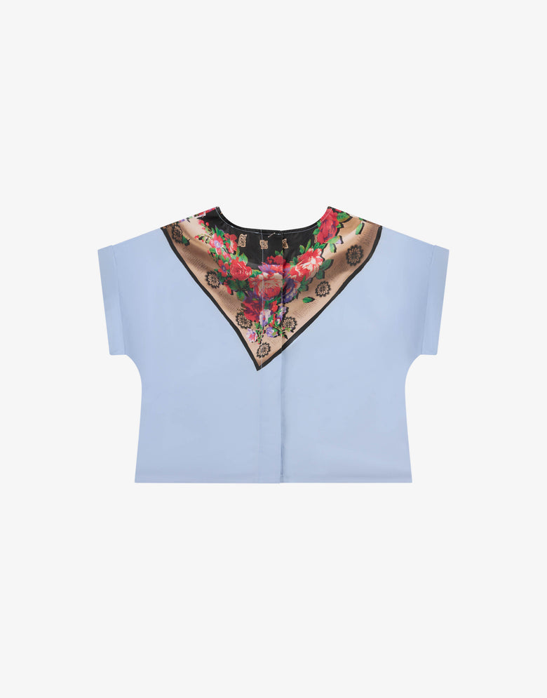 Printed cotton poplin blouse Azure Moschino 1