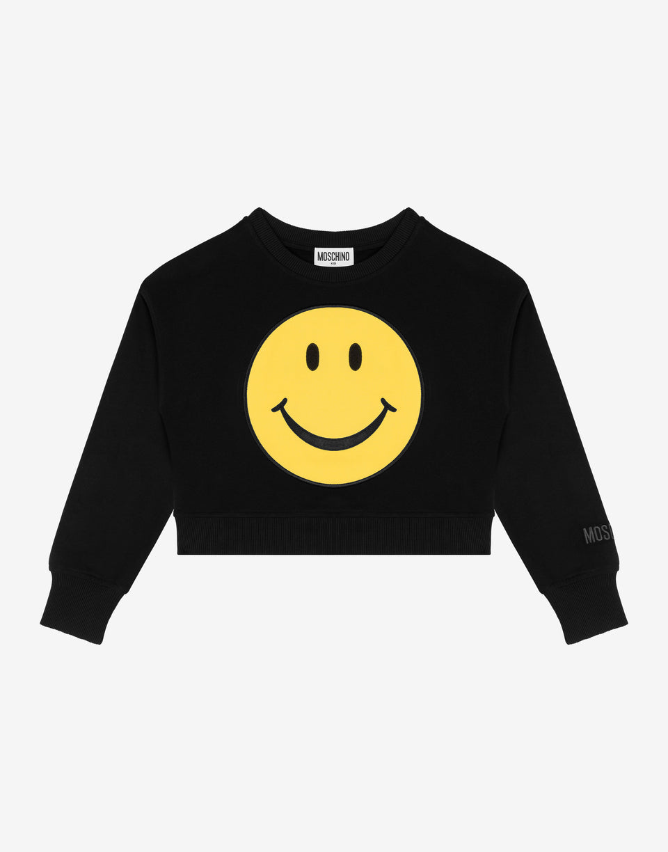 Smiley® Patch cotton sweatshirt Black Moschino 0