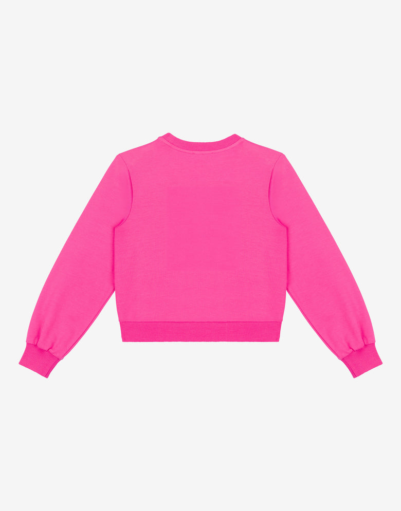Sweat en coton Teddy Bear Fuchsia Moschino 1