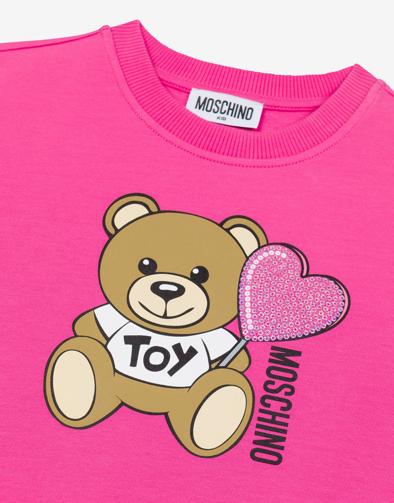 Sweat en coton Teddy Bear Fuchsia Moschino 2