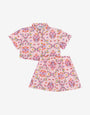 Poplin shirt and shorts set Allover Flowers