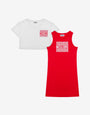 Cotton interlock T-shirt and dress set Logo Print