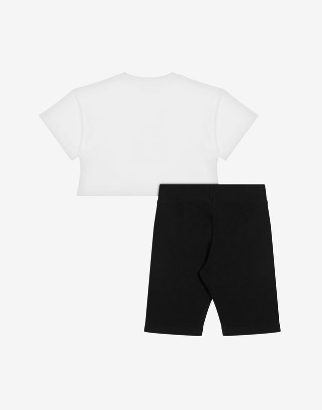 Jersey-T-Shirt und Leggings Set Teddy Bear Weiß Moschino 1