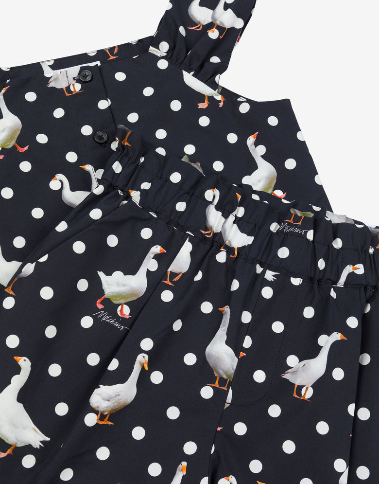 Poplin top and shorts set Goose Black Moschino 2