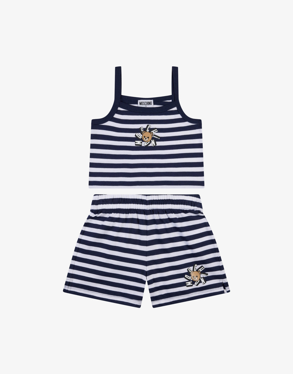 Completo top e short in jersey di cotone Moschino Teddy Bear  Moschino 0