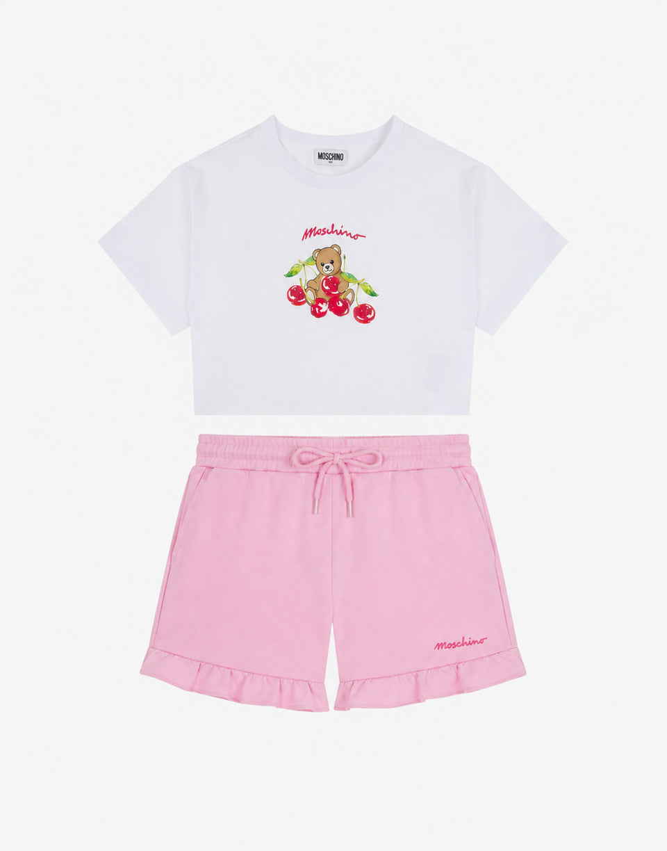 Completo t-shirt e short Moschino Teddy Bear Rosa Moschino 0