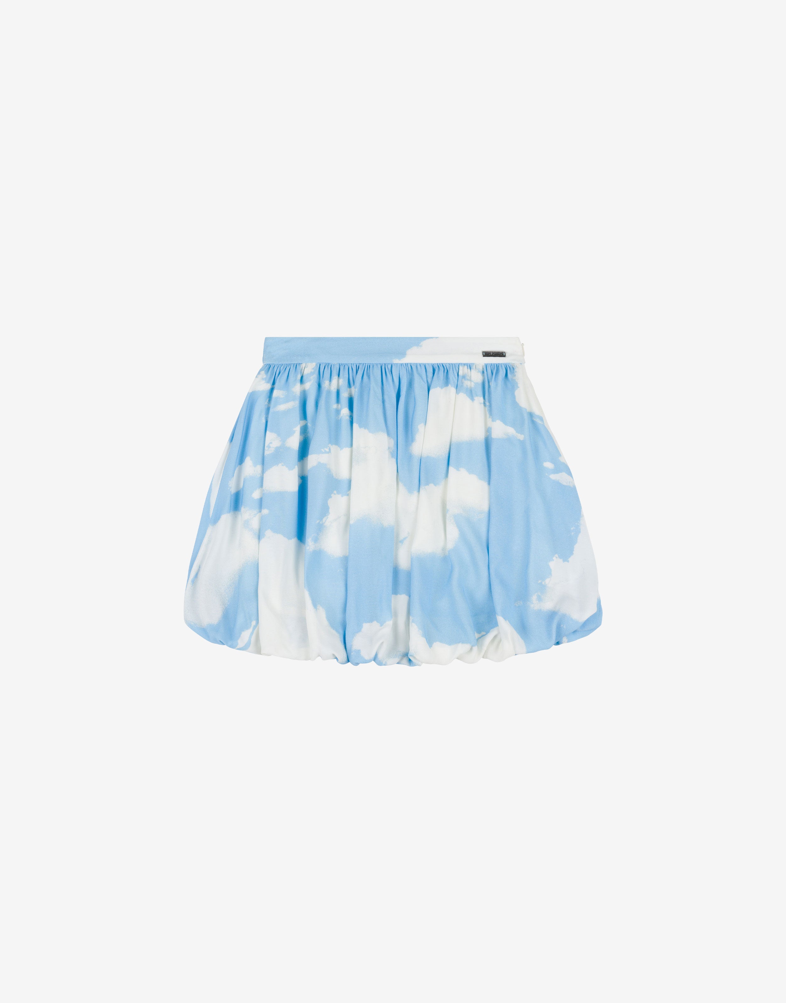 Allover Clouds crêpe skirt