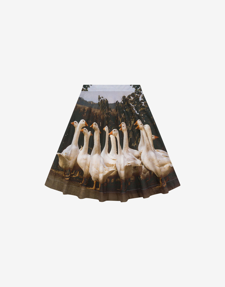 Gonna in popeline di cotone Goose Fantasia Moschino 1