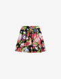 Printed cotton poplin skirt