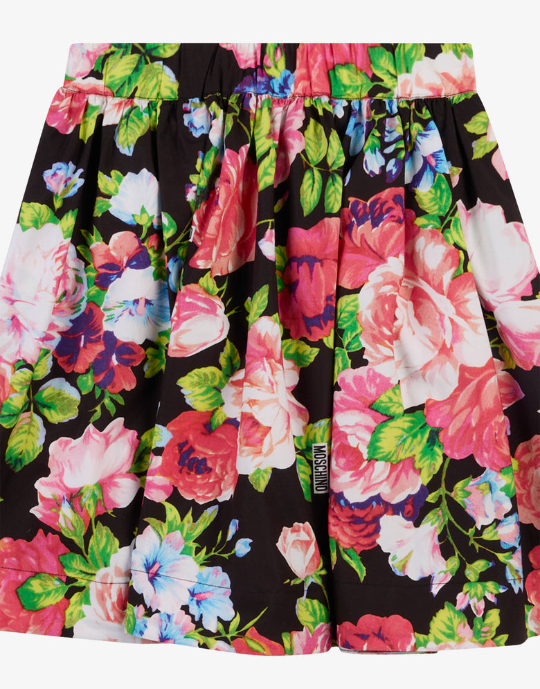 Printed cotton poplin skirt Black Moschino 2