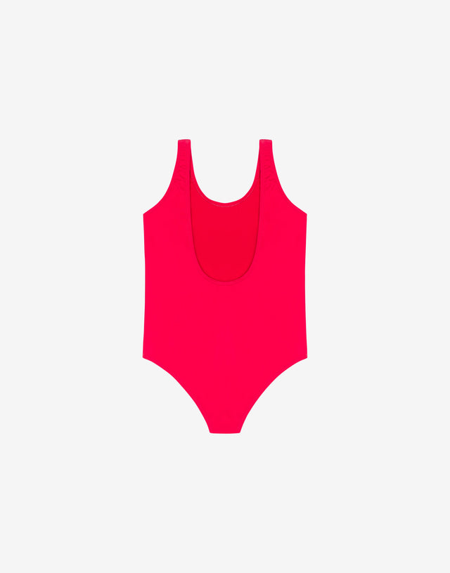 Traje de baño de una pieza Lycra Lettering Logo Rojo Moschino 1