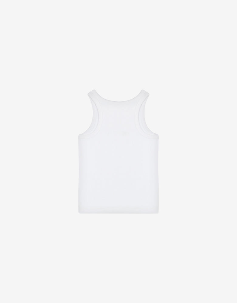 Camiseta de tirantes de canalé con logotipo Blanco Moschino 1