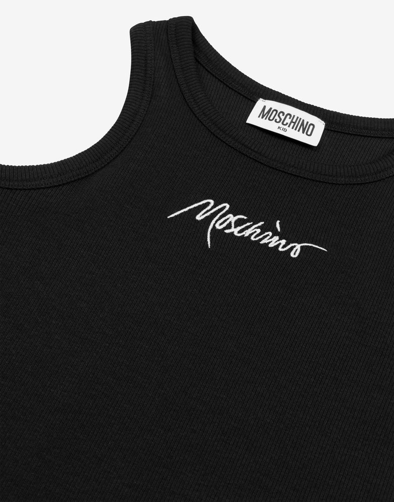 Geripptes Tank-Top Logo Signature Schwarz Moschino 2