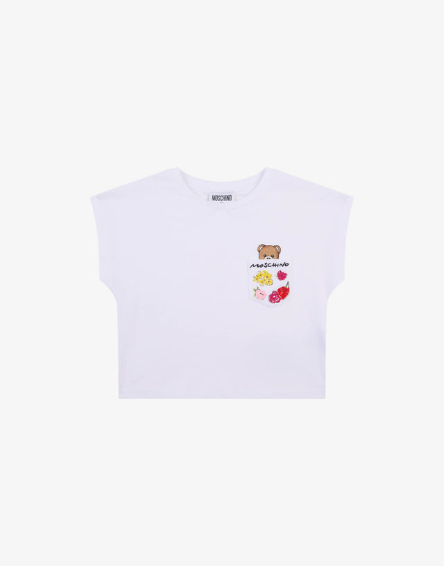 T-shirt in piquet di cotone Moschino Teddy Bear  Moschino 0
