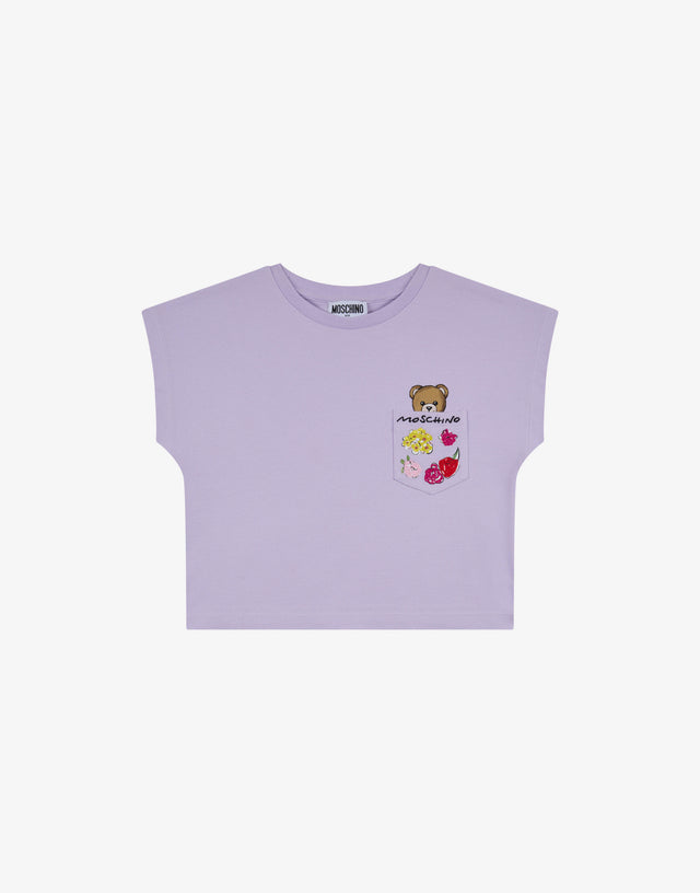 T-shirt in piquet di cotone Moschino Teddy Bear  Moschino 0
