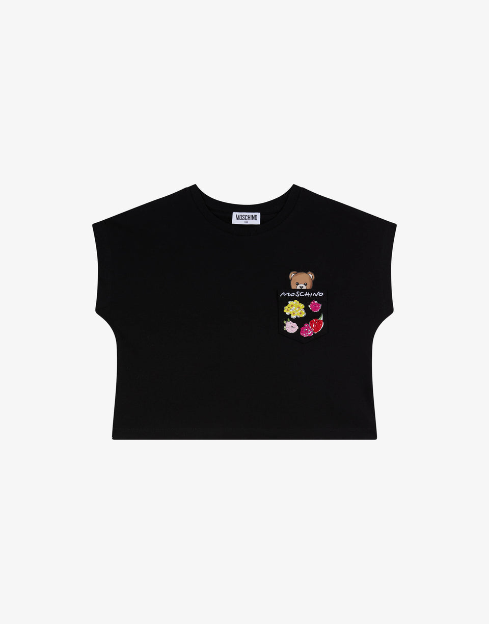 T-shirt in piquet di cotone Moschino Teddy Bear  Moschino 0