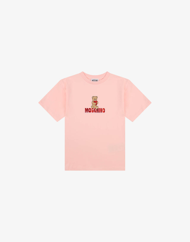 Maxi T-shirt in cotton jersey Moschino Teddy Bear Pink Moschino 0