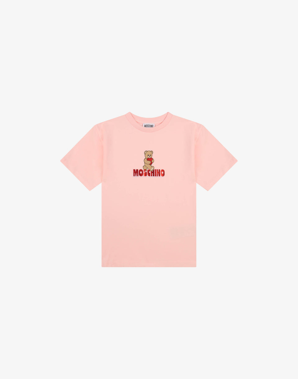 Maxi t-shirt in jersey di cotone Moschino Teddy Bear Rosa Moschino 0