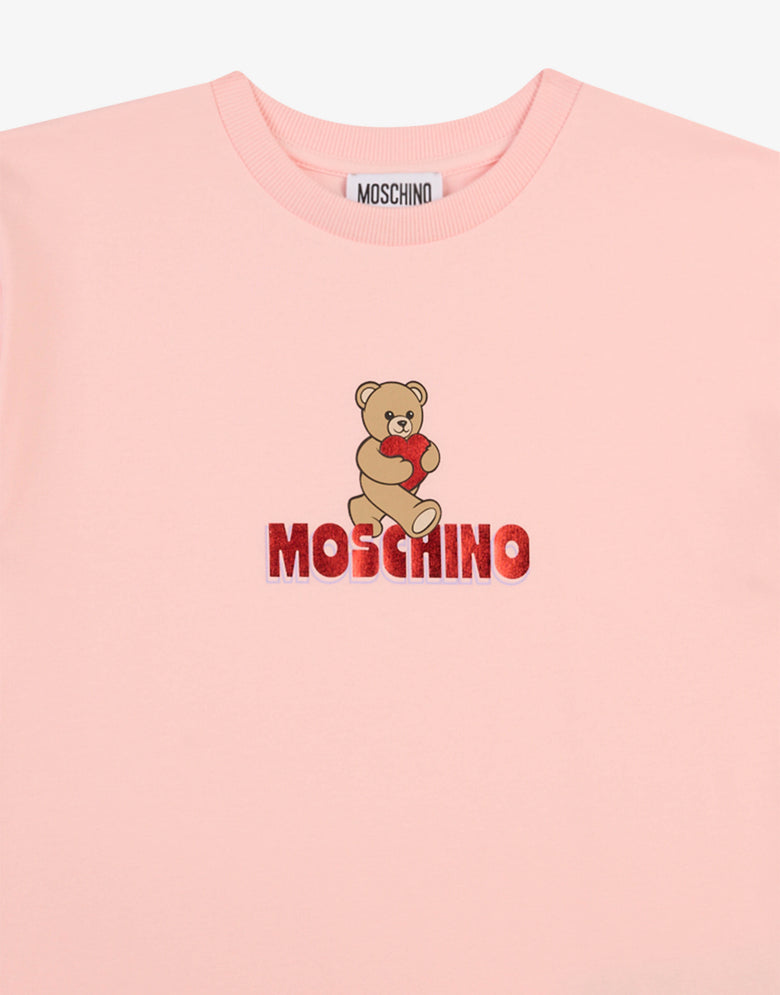 Maxi t-shirt in jersey di cotone Moschino Teddy Bear Rosa Moschino 2