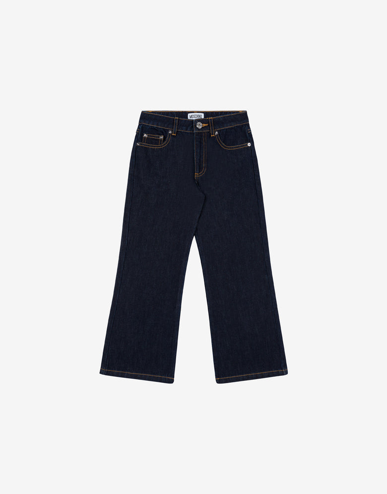 Pantalone in denim Laurel Crown Label Denim scuro Moschino 2