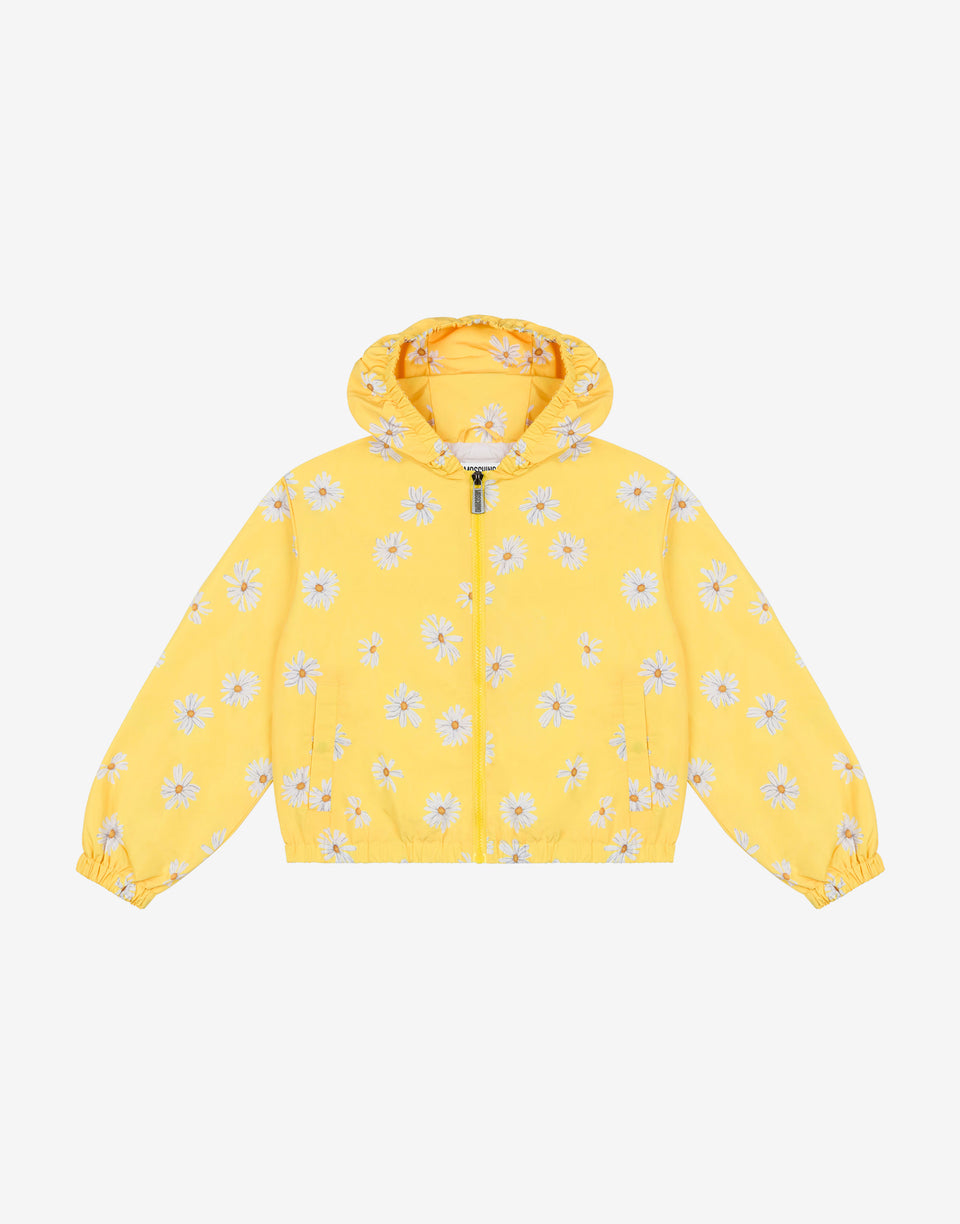 Nylon windbreaker Allover Daisy Yellow Moschino 0