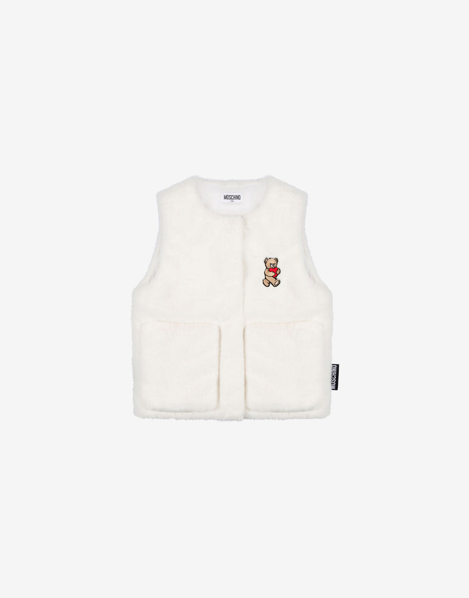 Moschino Teddybär Weste aus weichem Stoff Weiß Moschino 0