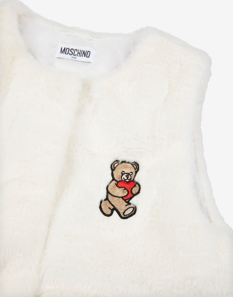 Moschino Teddybär Weste aus weichem Stoff Weiß Moschino 2