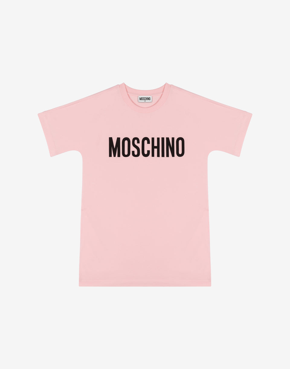 Logo Print jersey dress Pink Moschino 0