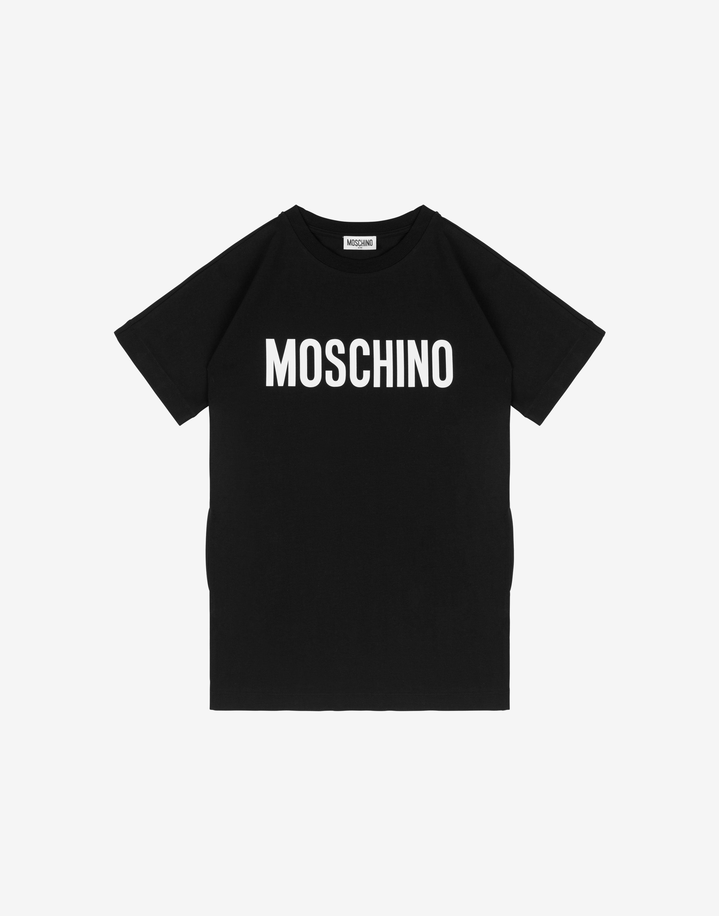 徽标绒面连衣裙