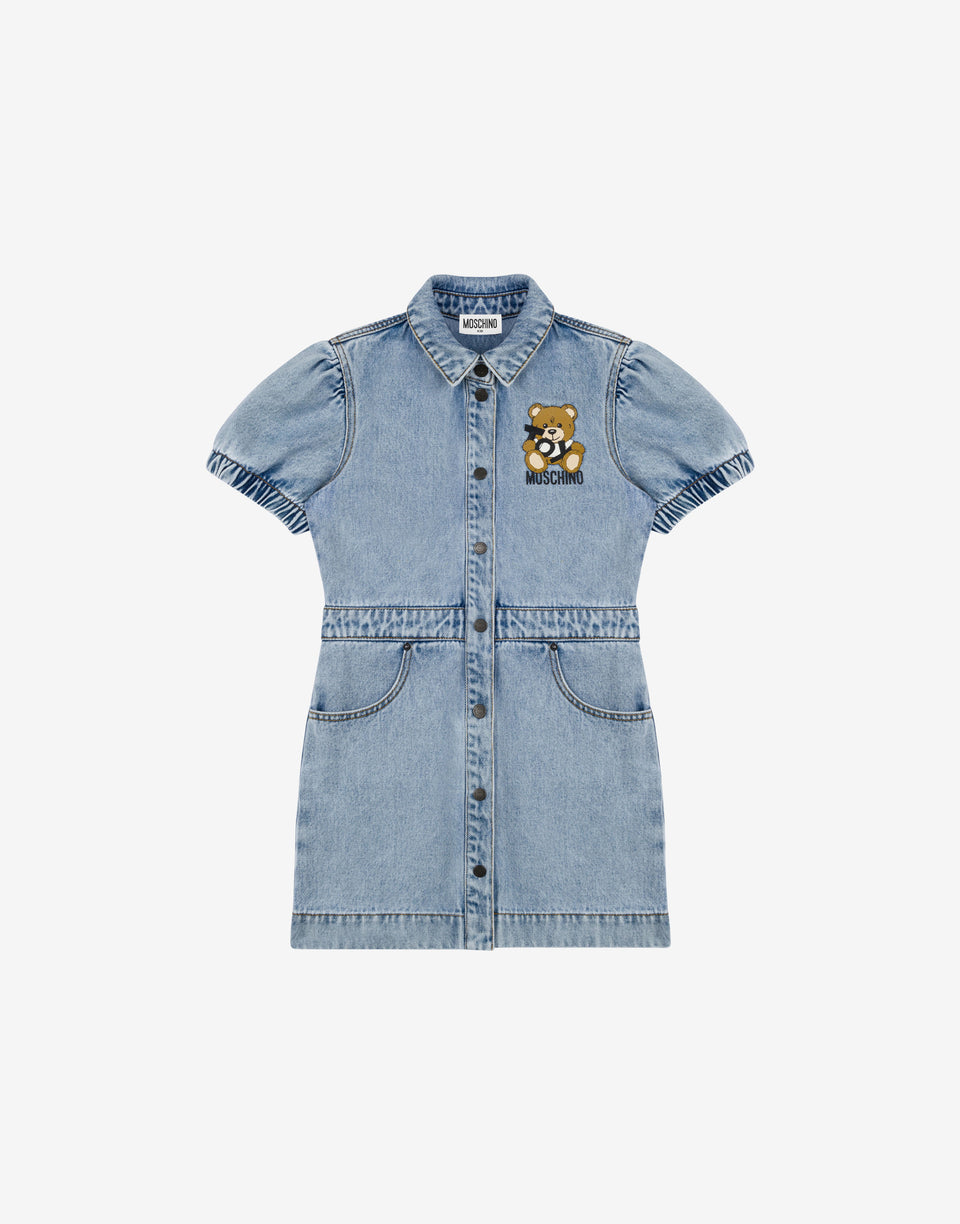 Denim dress Teddy Bear Blue Denim Moschino 0