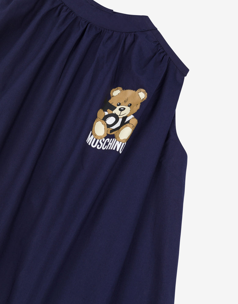 A-line poplin dress Teddy Bear Dark blue Moschino 2