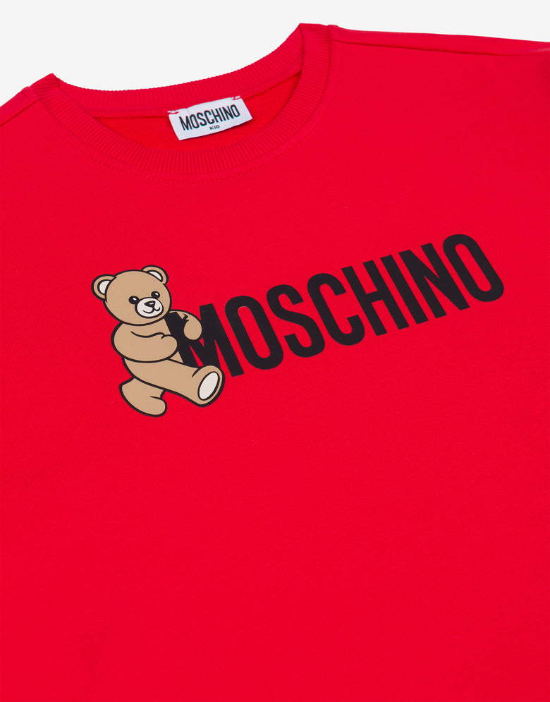 Printed cotton fleece dress Red Moschino 2