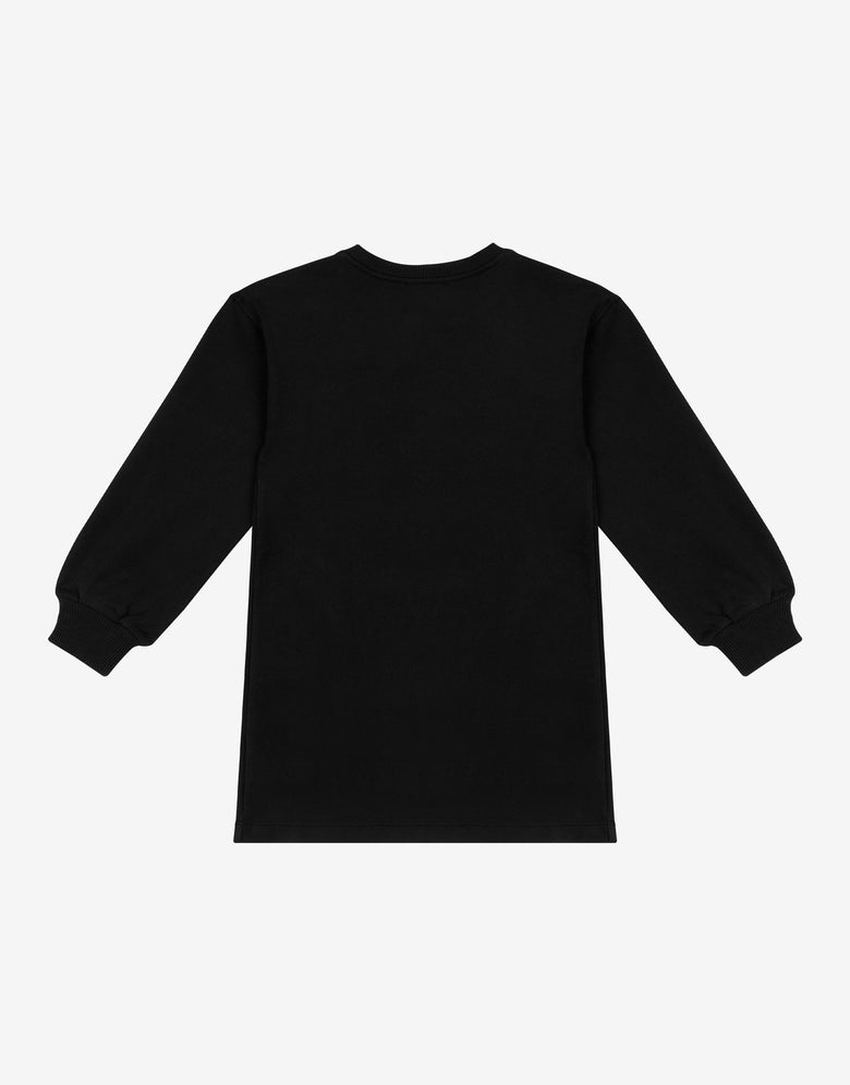Printed cotton fleece dress Black Moschino 1