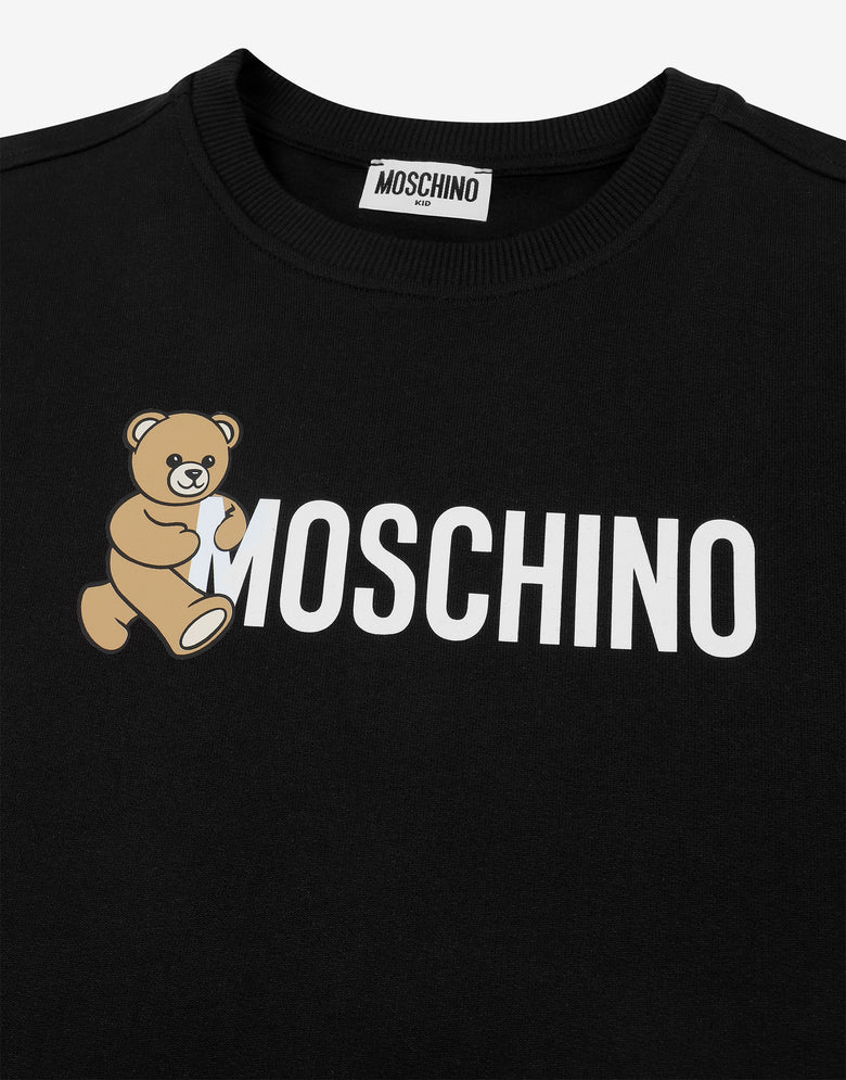 Printed cotton fleece dress Black Moschino 2