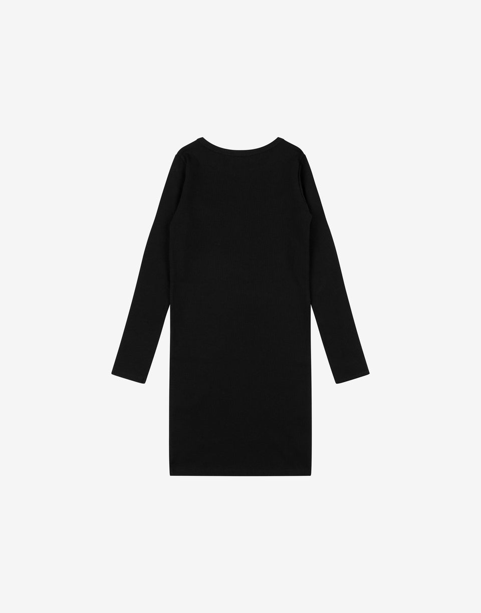Laurel Crown cotton rib dress Black Moschino 1