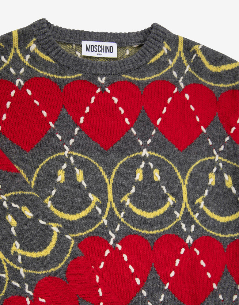 Smiley® Kleid aus Wollmischung Grau Moschino 2