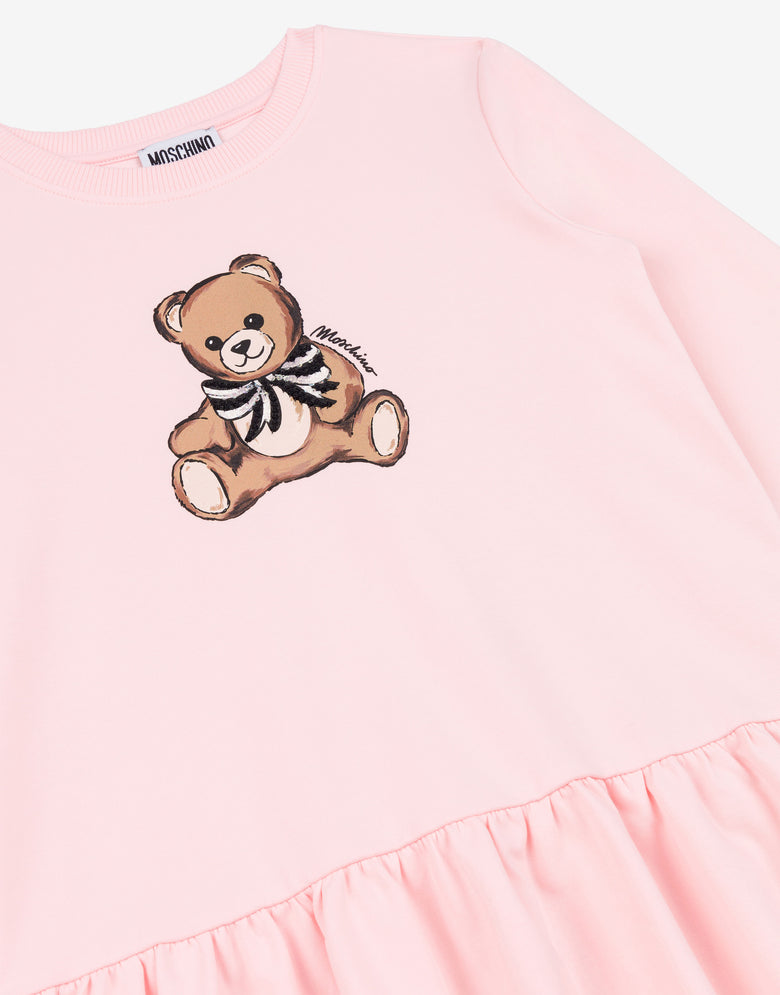 モスキーノ・テディベア・コットン・プラッシュドレス ベビーピンク Moschino 2