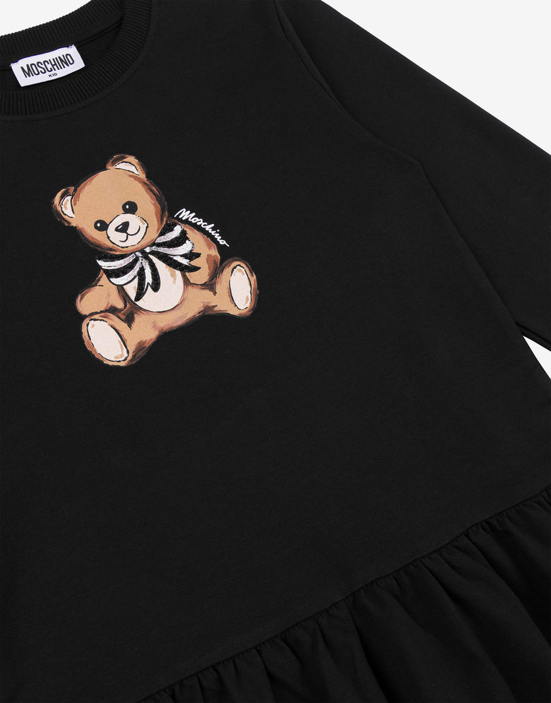 Moschino Teddybär Kleid aus Baumwollplüsch Schwarz Moschino 2