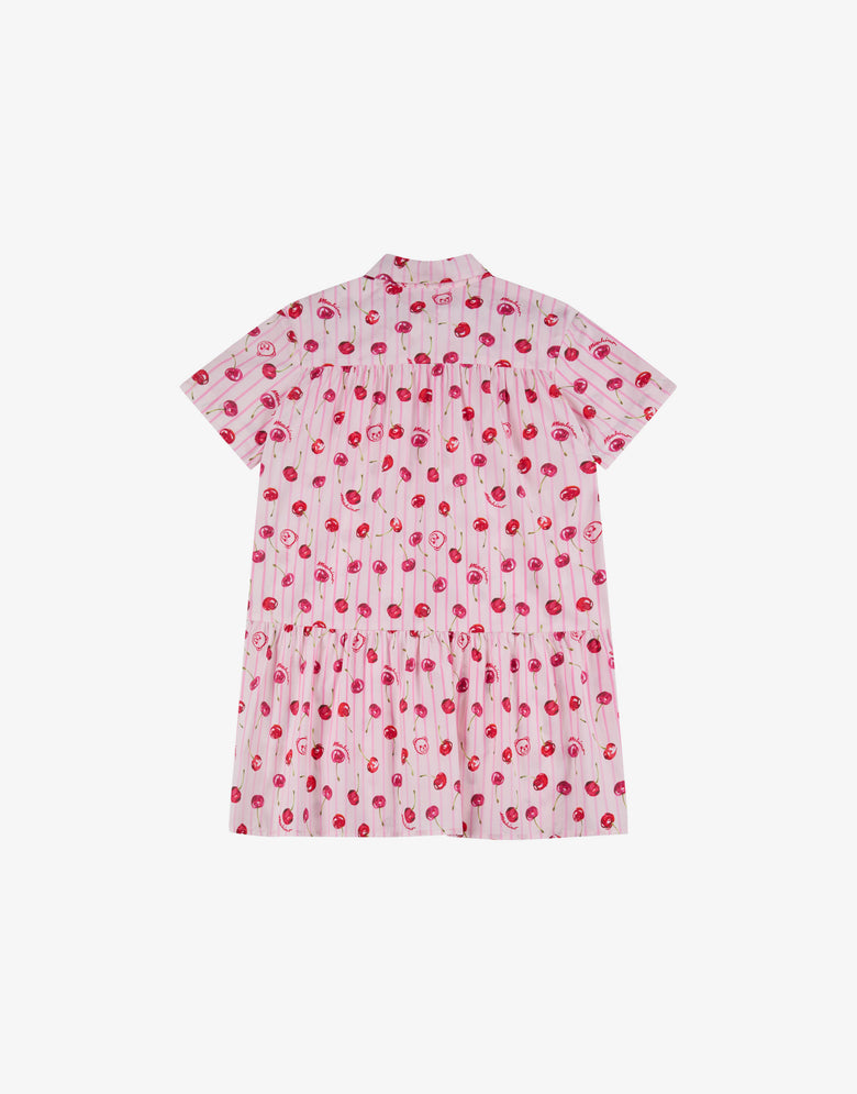 Cotton poplin button-down dress Pink Moschino 1