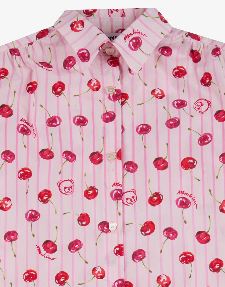 Cotton poplin button-down dress Pink Moschino 2