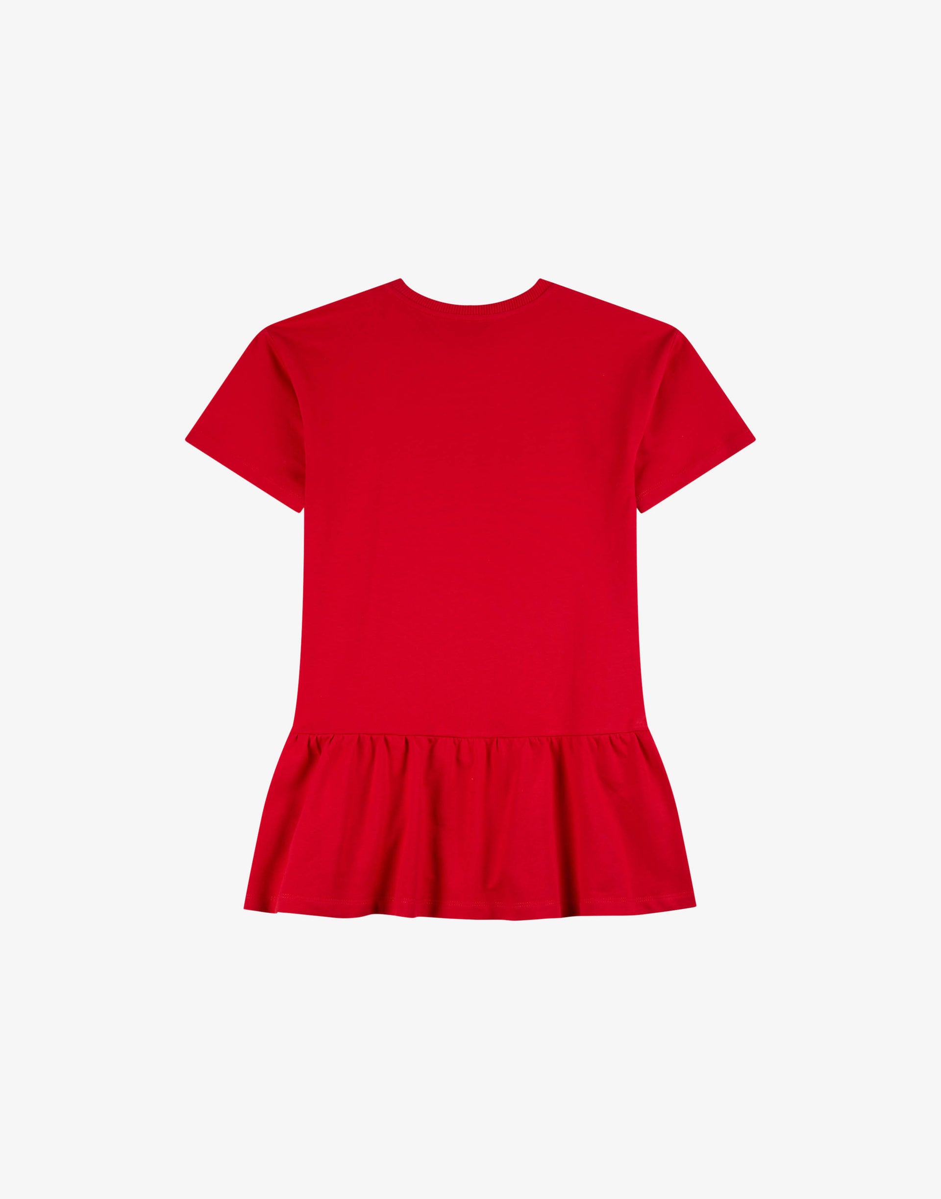 red moschino dress Moschino Appliqud Crepe Mini Dress In Red
