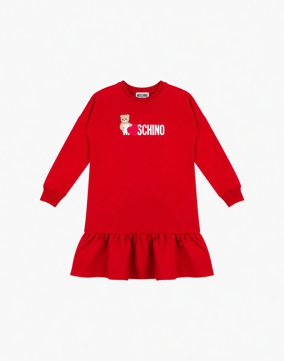 Abito in cotone Moschino Teddy Bear Rosso Moschino 0